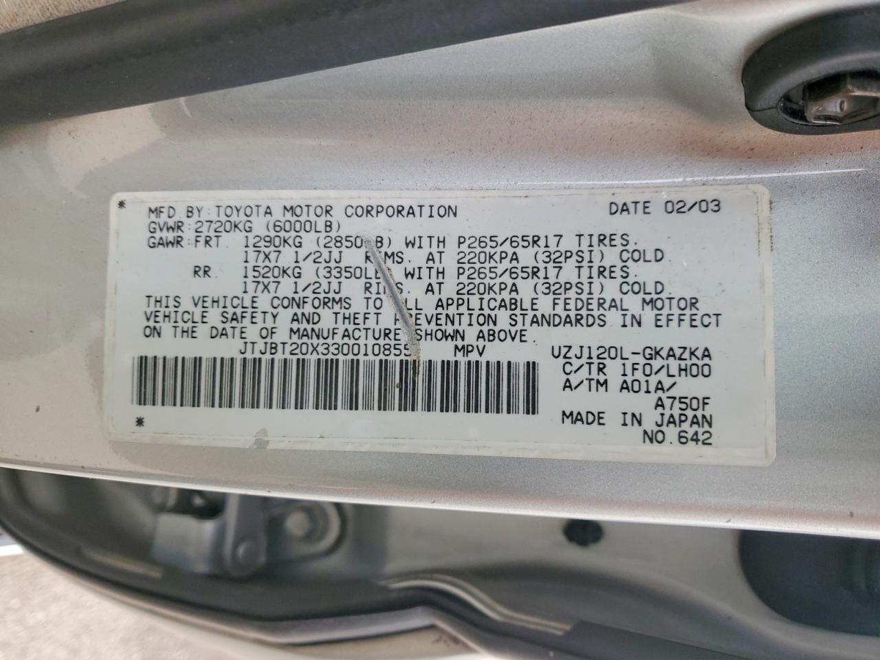 2003 Lexus Gx 470 Base