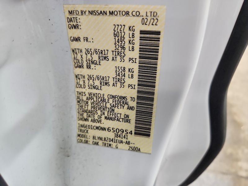 2022 Nissan Frontier sv