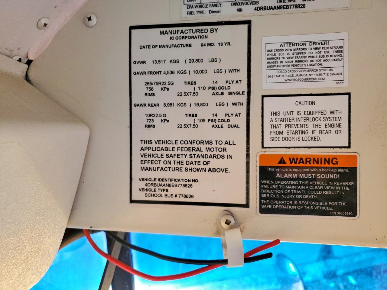 2014 Ic Corporation CE Series School-School Bus