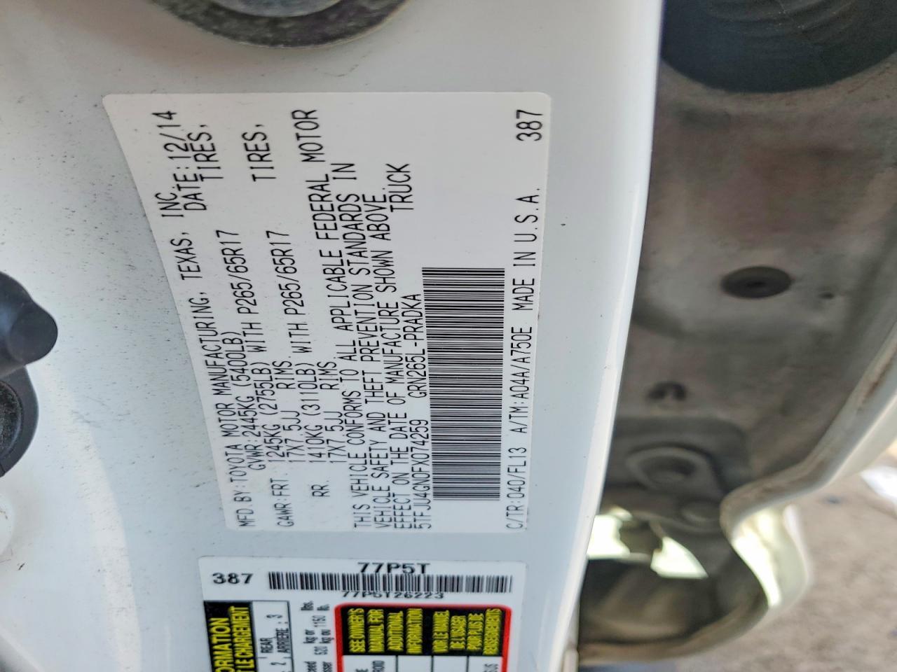 2015 Toyota Tacoma Prerunner V6