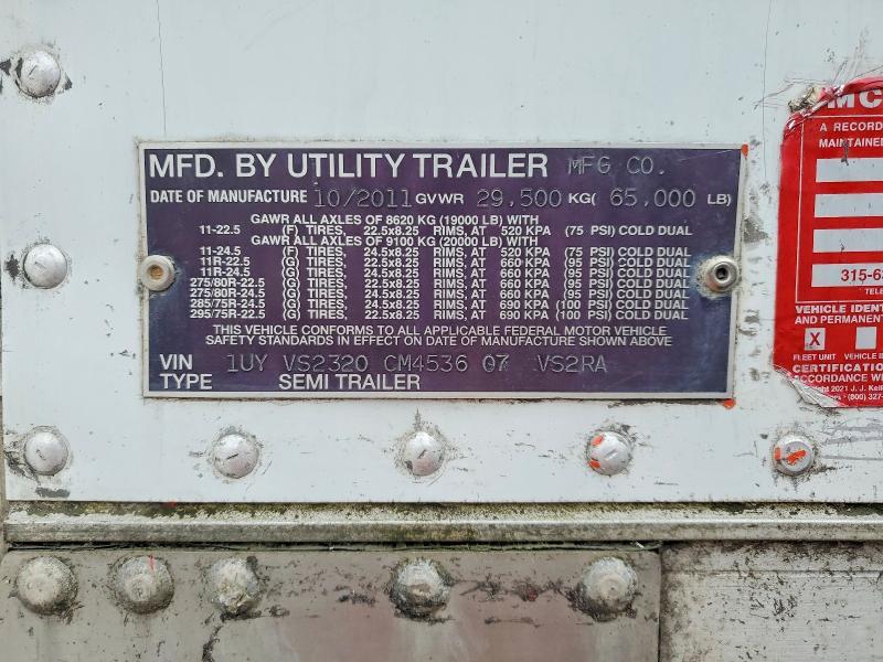 2012 Utility VS2RA Refrigerated Van Trailer
