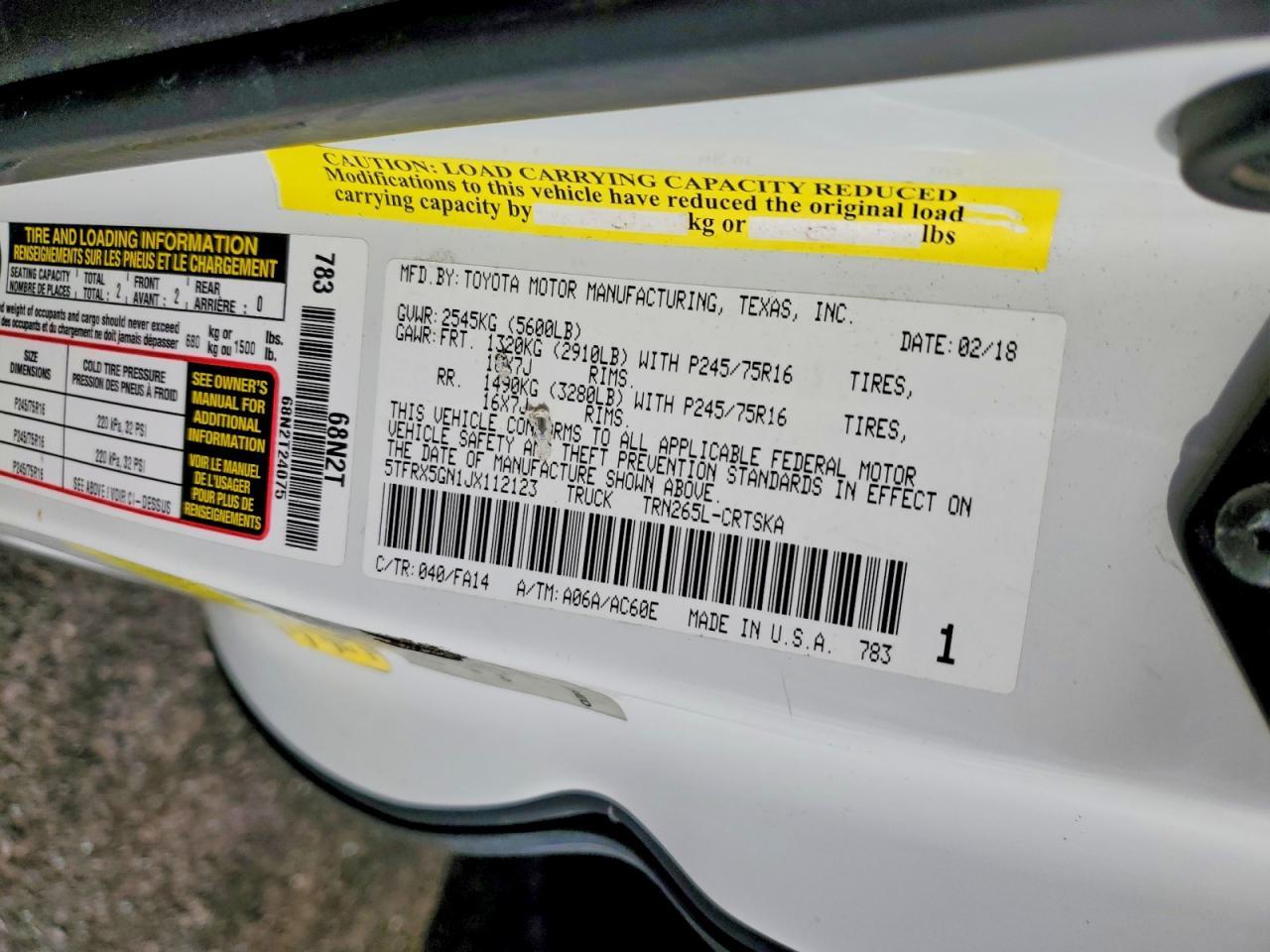 2018 Toyota Tacoma SR