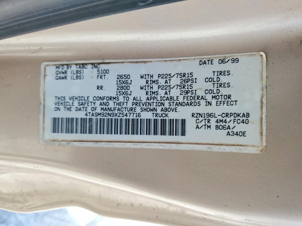 1999 Toyota Tacoma Prerunner