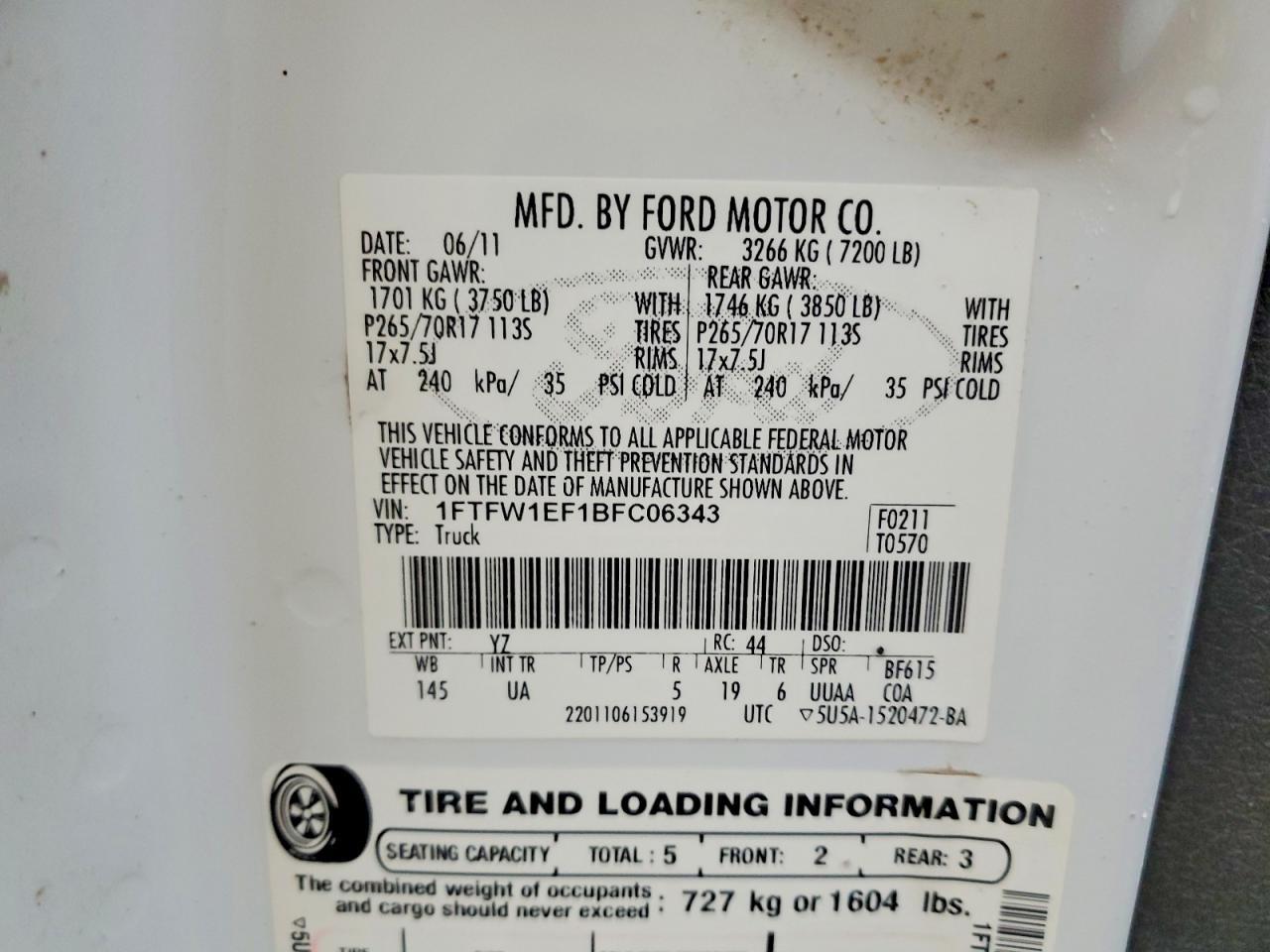 2011 Ford F150 Supercrew