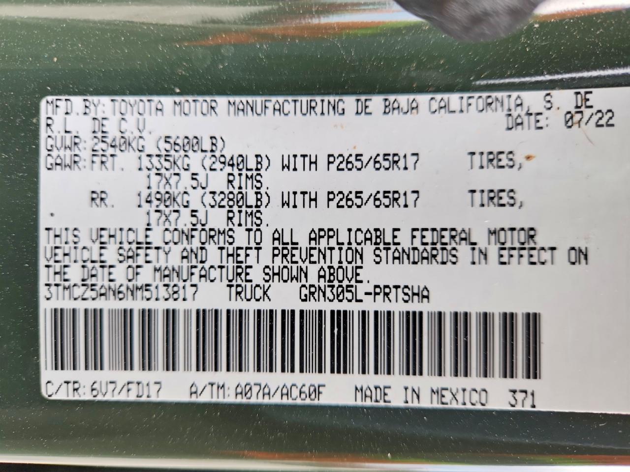 2022 Toyota Tacoma TRD Sport