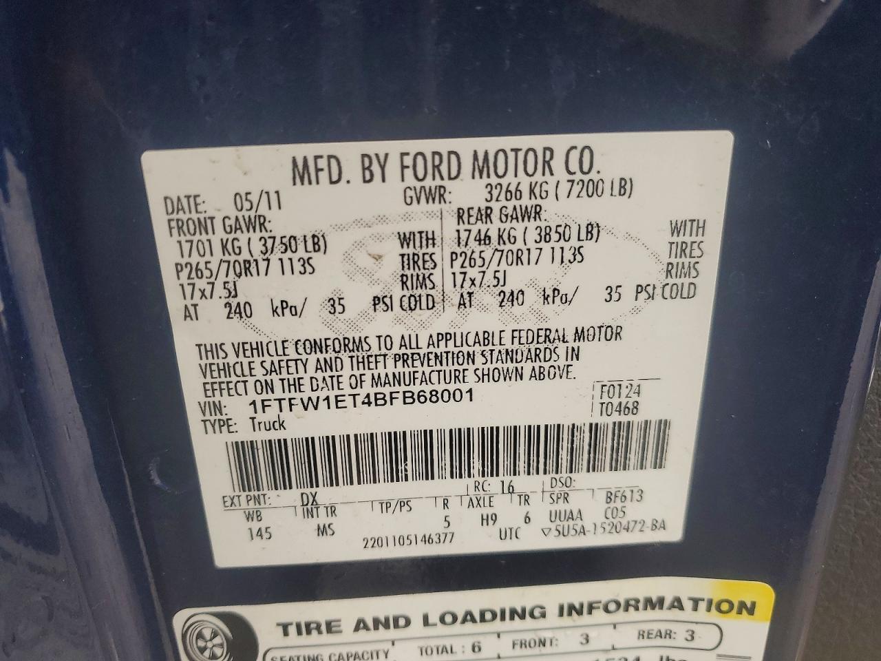 2011 Ford F150 Supercrew