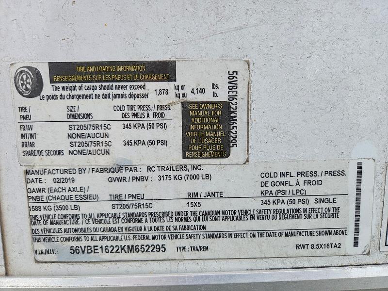 2019 Rc Trailers 2019 rc 8.5x16ta2 Enclosed Cargo Trailer