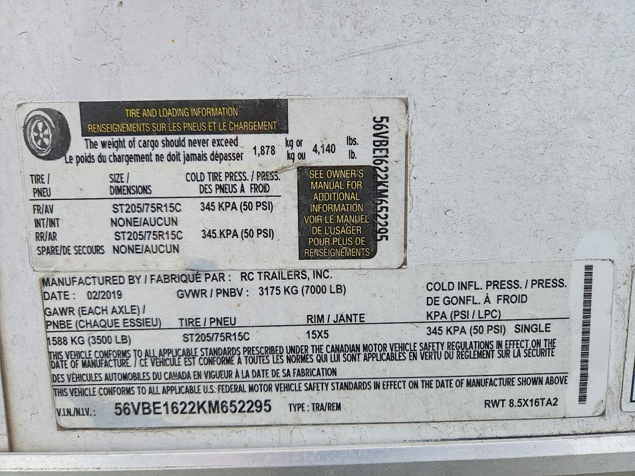 2019 Rc Trailers 2019 RC 8.5X16TA2 Enclosed Cargo Trailer