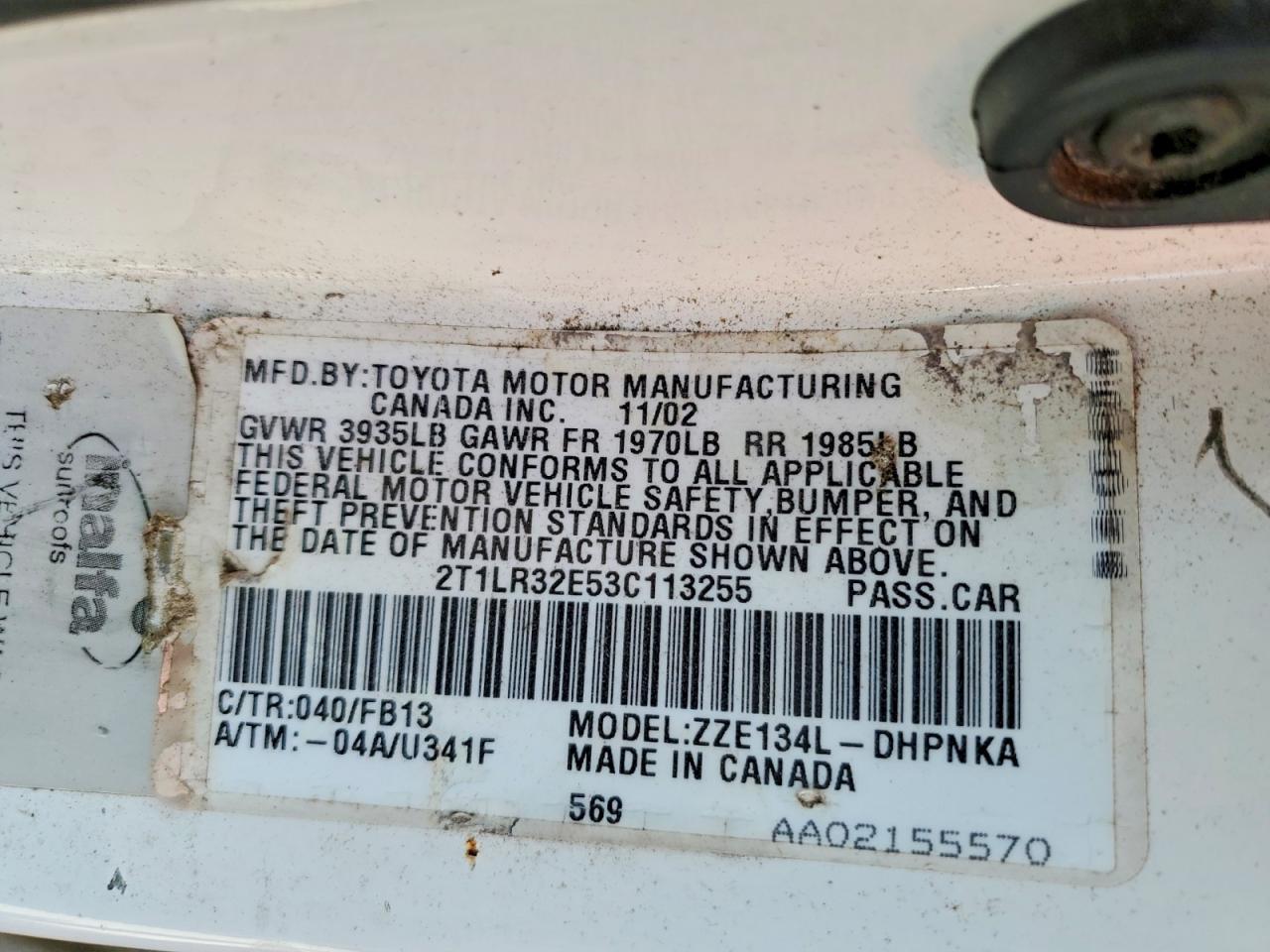2003 Toyota Matrix xr