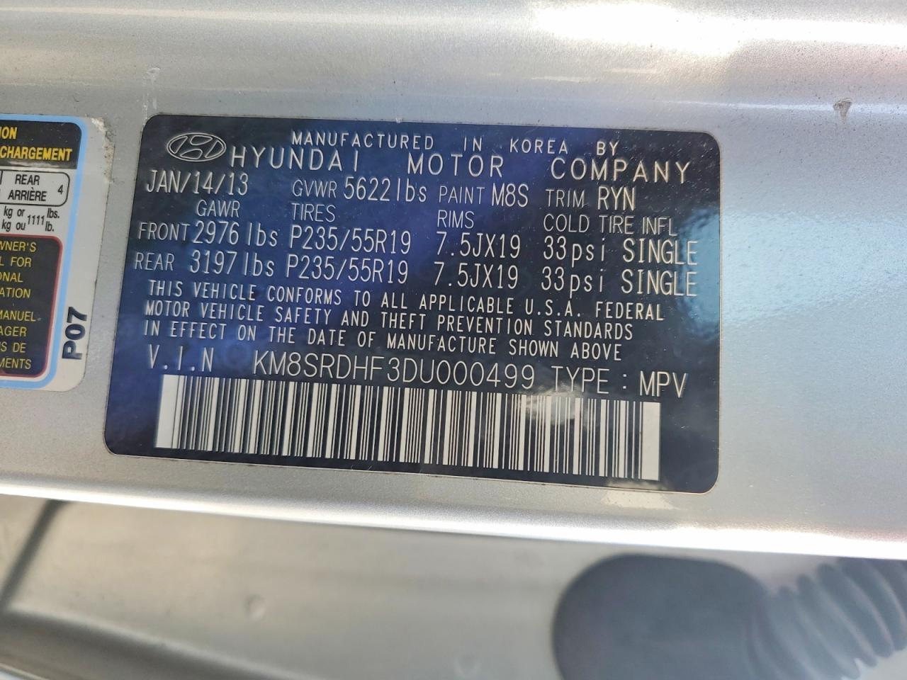2013 Hyundai Santa fe Limited