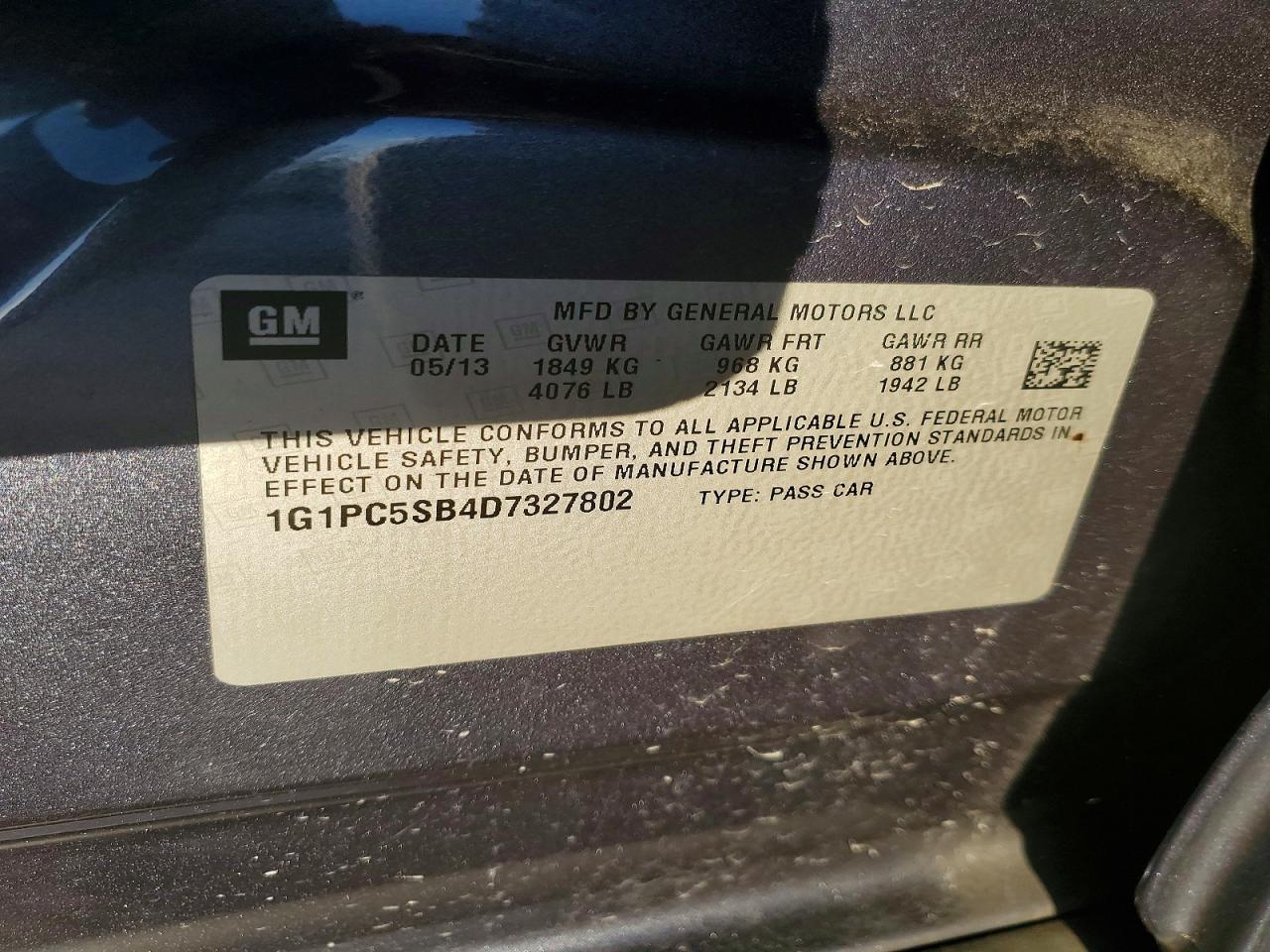 2013 Chevrolet Cruze lt