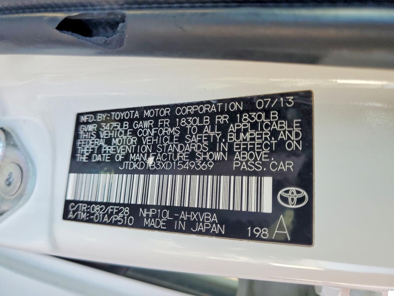 2013 Toyota Prius c two