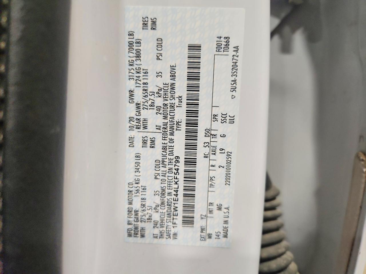 2020 Ford F150 Supercrew
