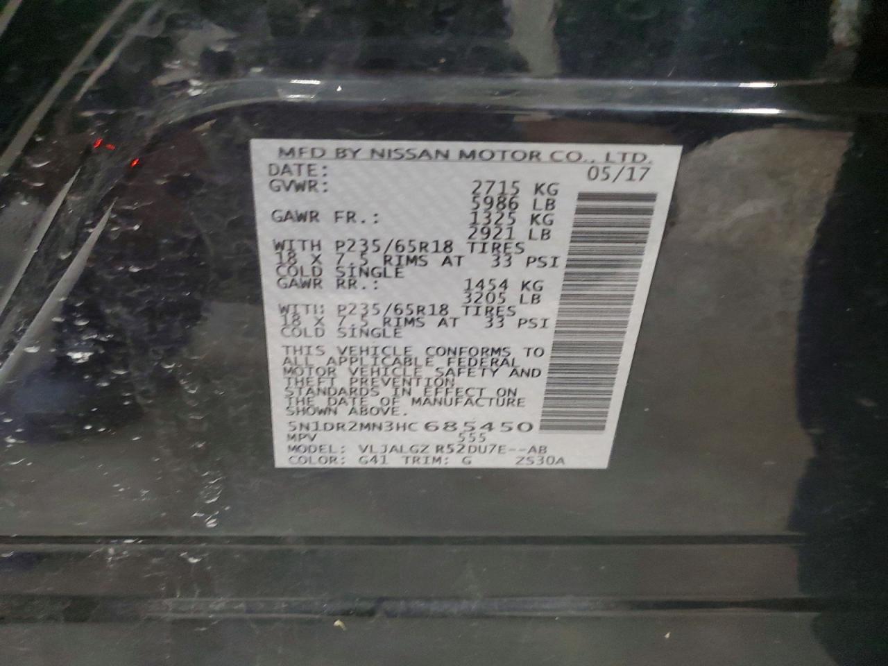 2017 Nissan Pathfinder sl