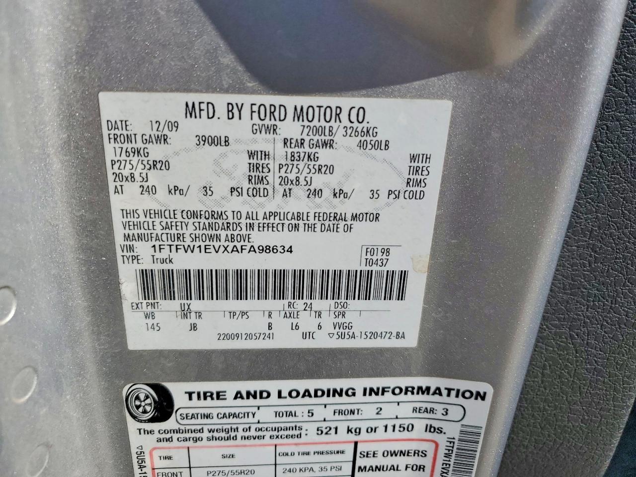 2010 Ford F150 Supercrew