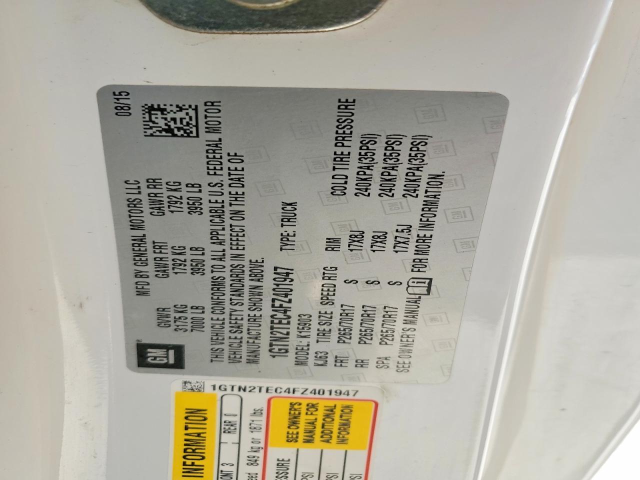 2015 GMC Sierra K1500