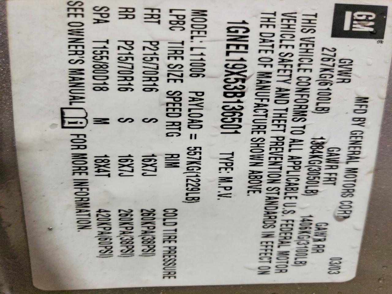 2003 Chevrolet Astro