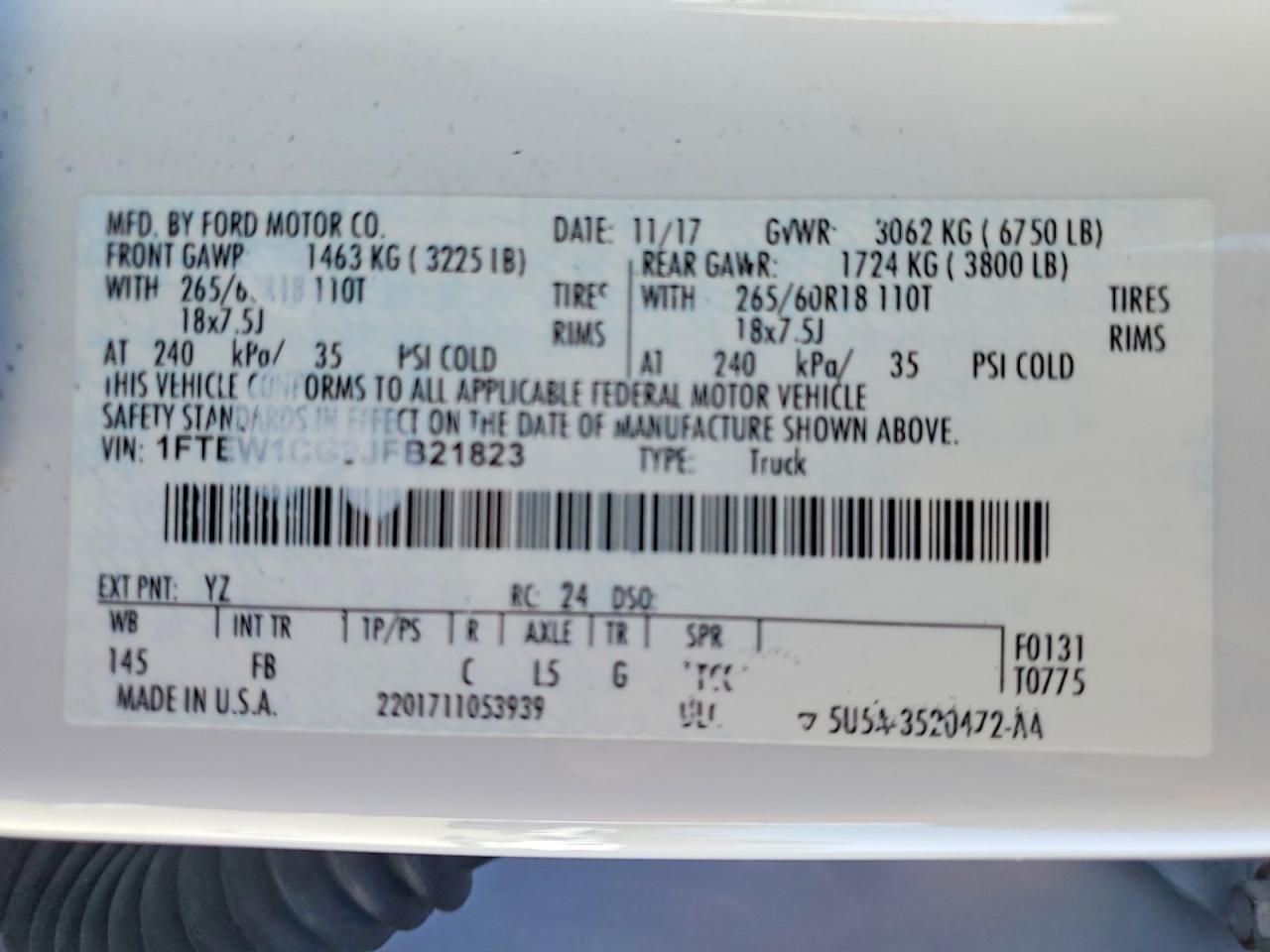 2018 Ford F150 Supercrew