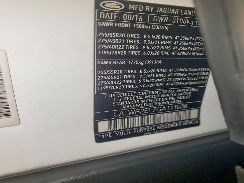 2016 Land Rover Range Rover Sport sc
