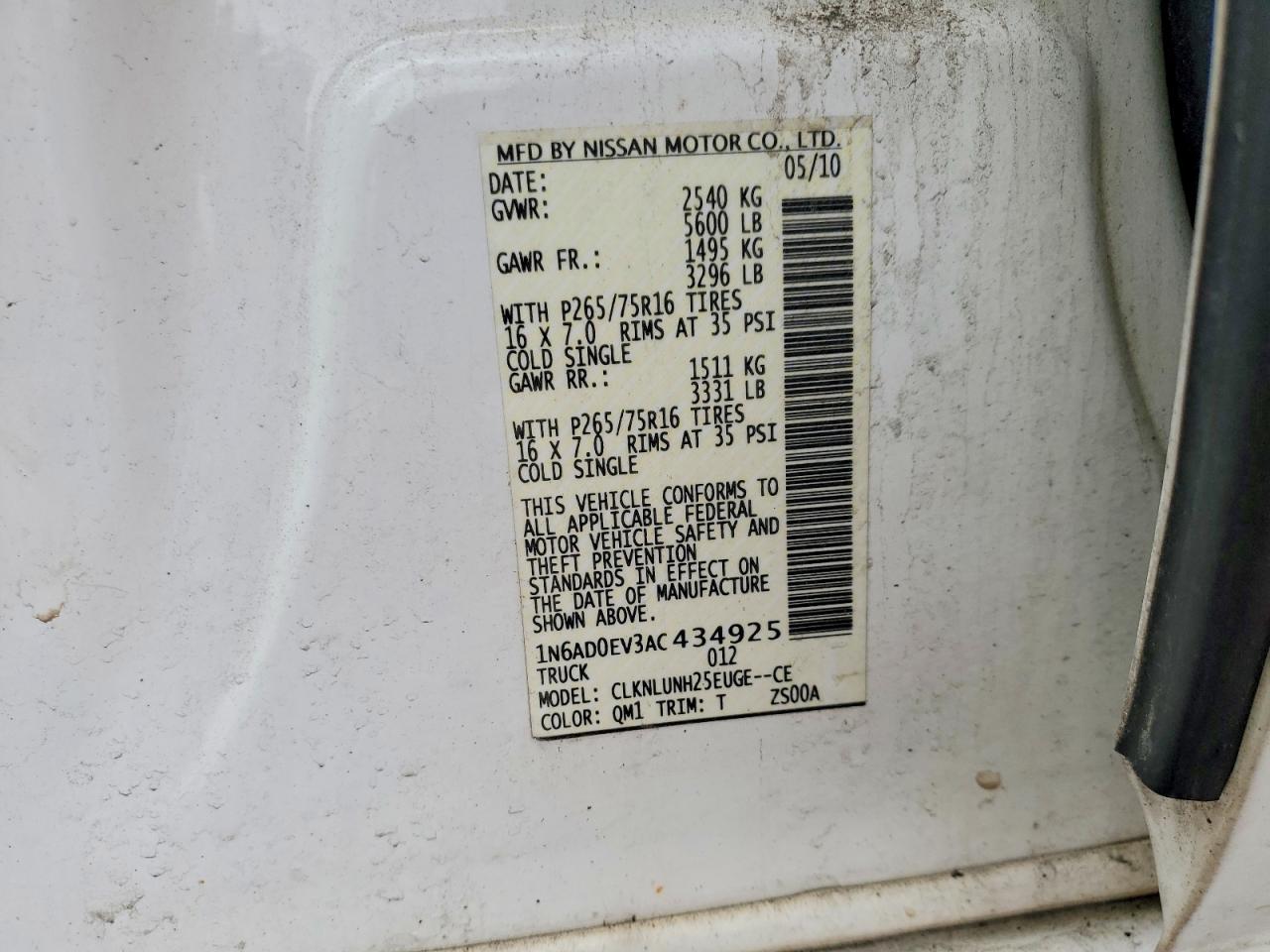 2010 Nissan Frontier SE V6