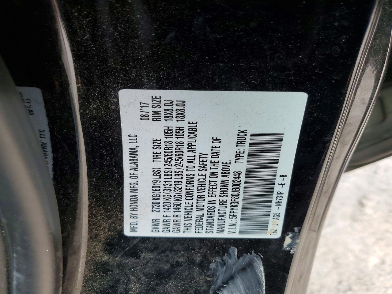2018 Honda Ridgeline Black Edition