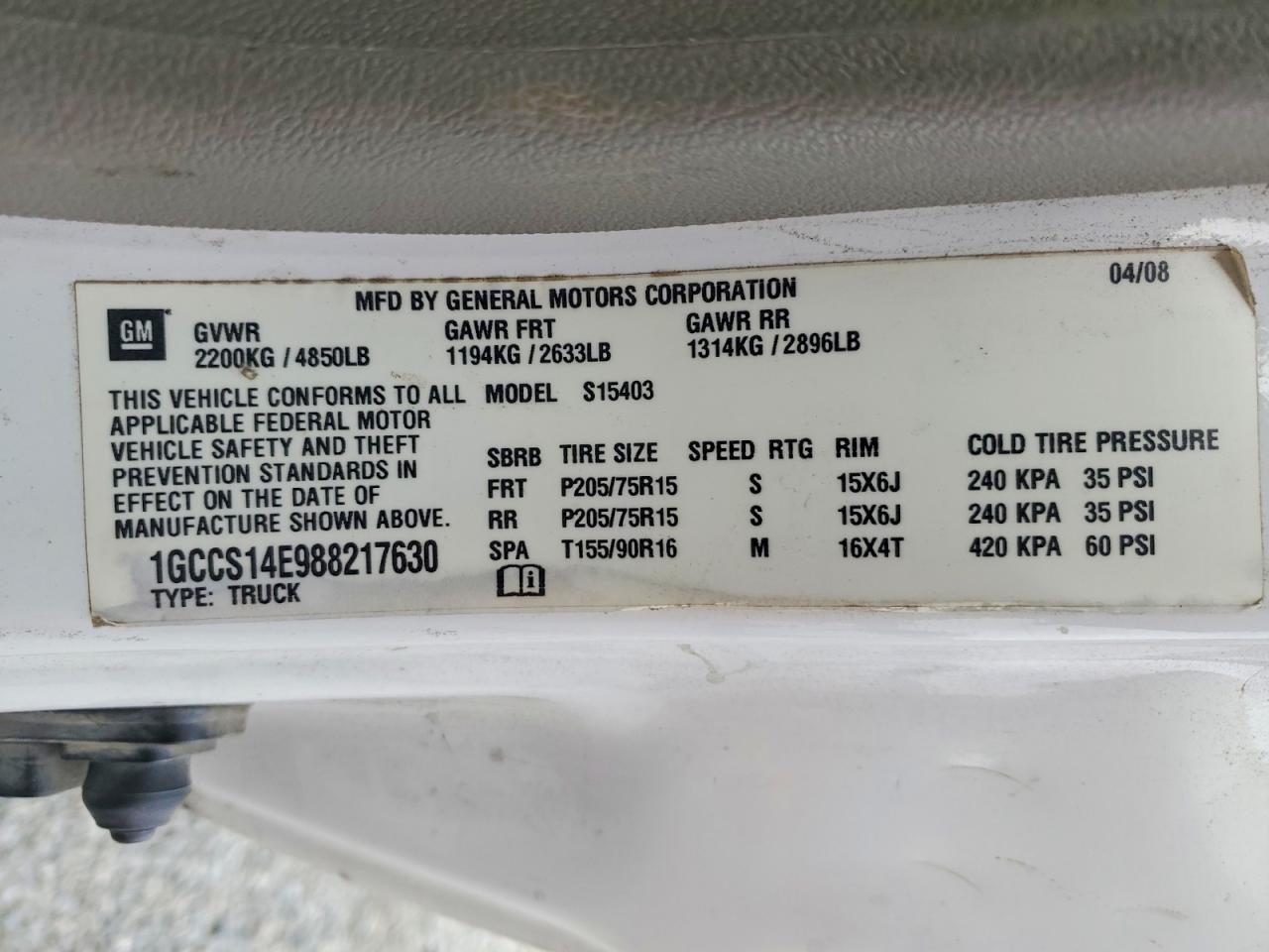 2008 Chev Colorado