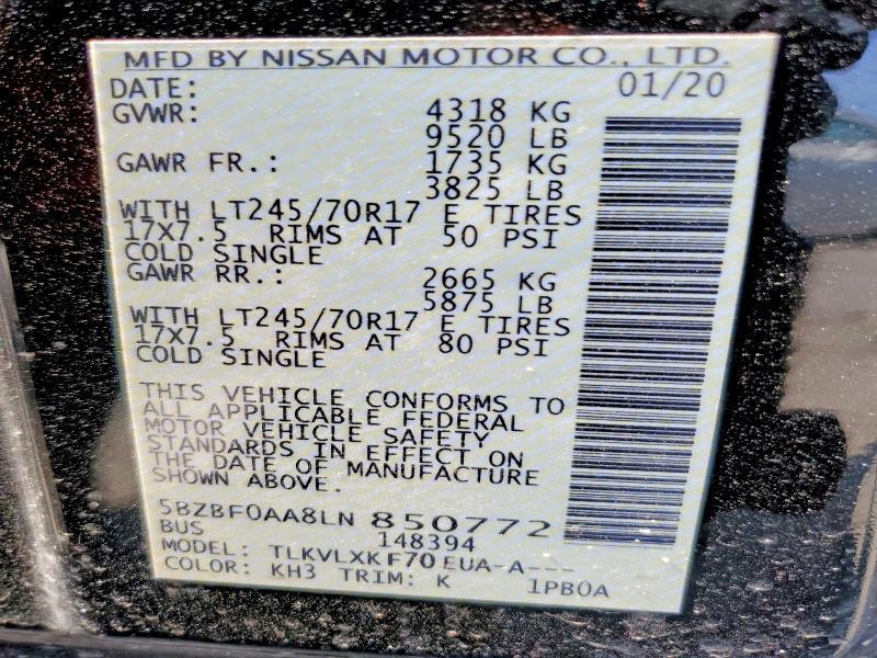 2020 Nissan Nv 3500 hd sv