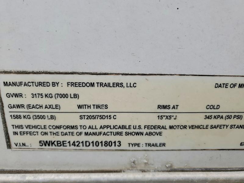2013 Freedom Enclosed Cargo Trailer