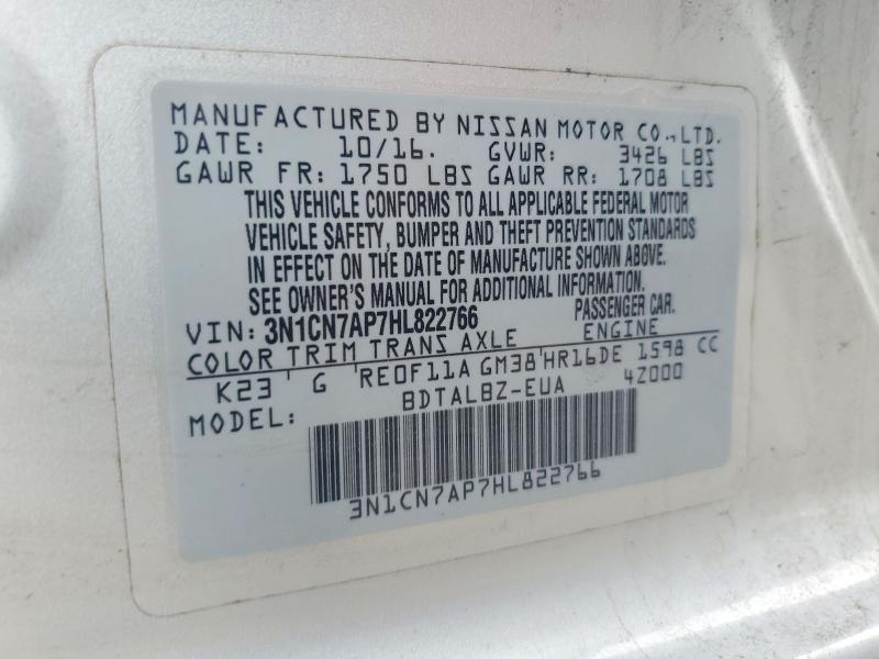 2017 Nissan Versa 1.6 sv