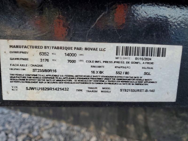 2024 Sure Trac ST82153URET-B-140 Equipment Trailer