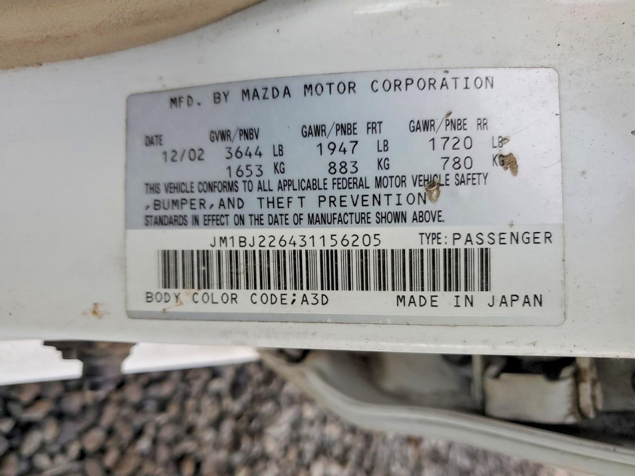 2003 Mazda Protege dx