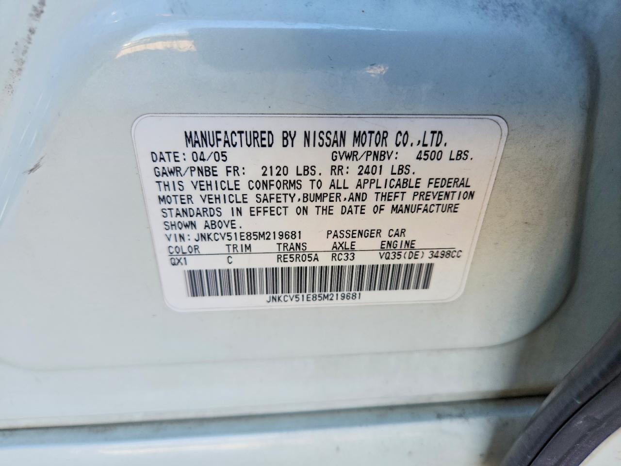2005 Infiniti G35 Base