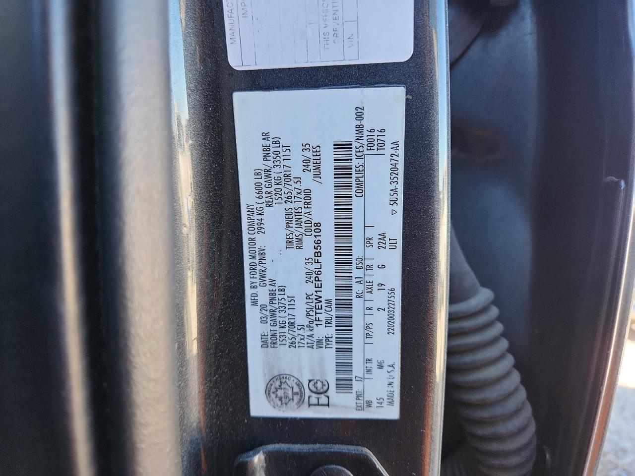 2020 Ford F150 Supercrew