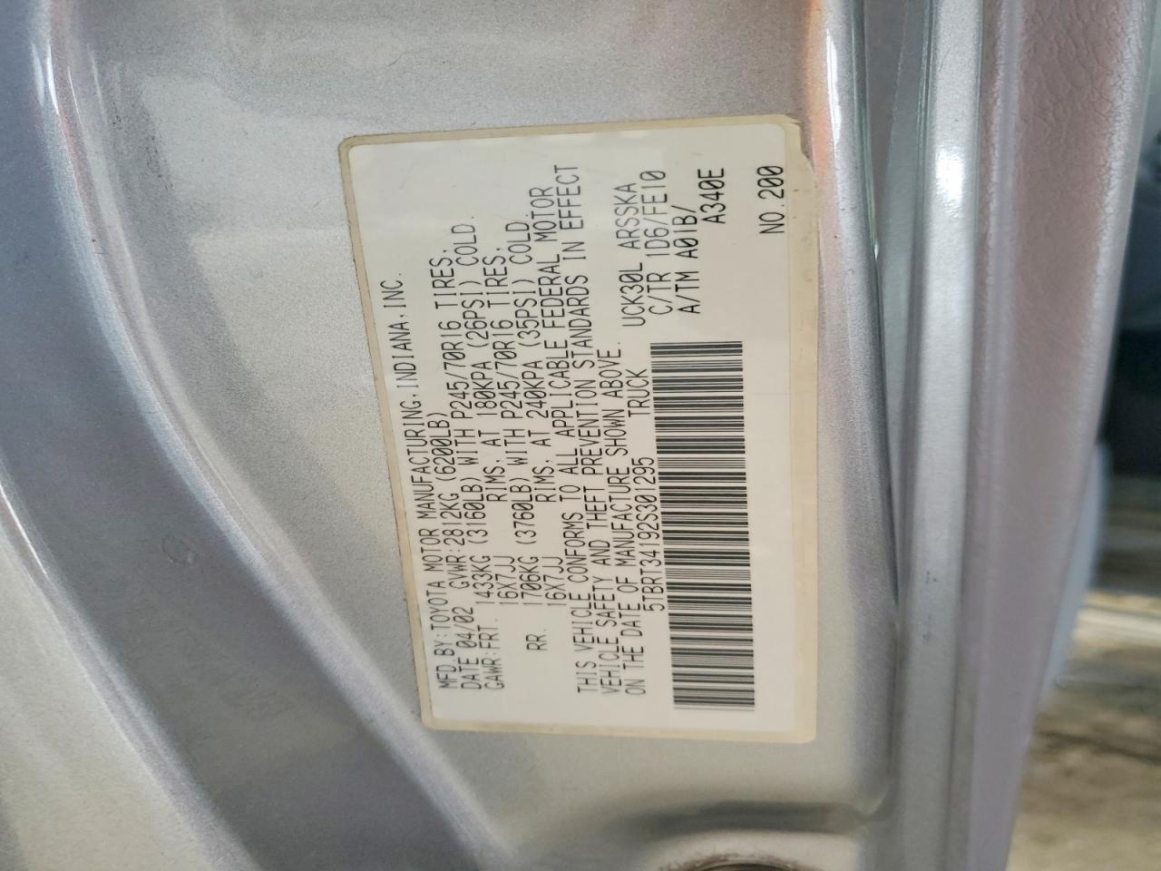 2002 Toyota Tundra SR5 V8