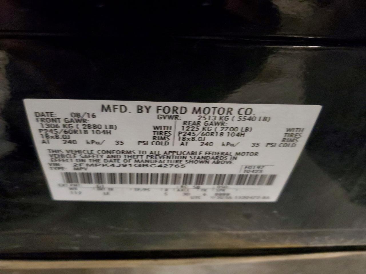 2016 Ford Edge sel