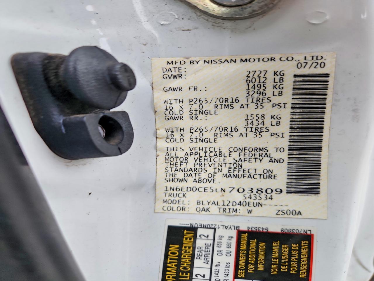 2020 Nissan Frontier S