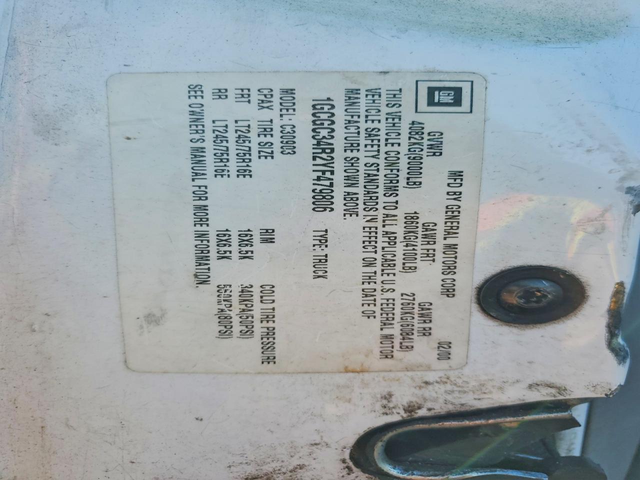 2000 Chevrolet GMT-400 C3500