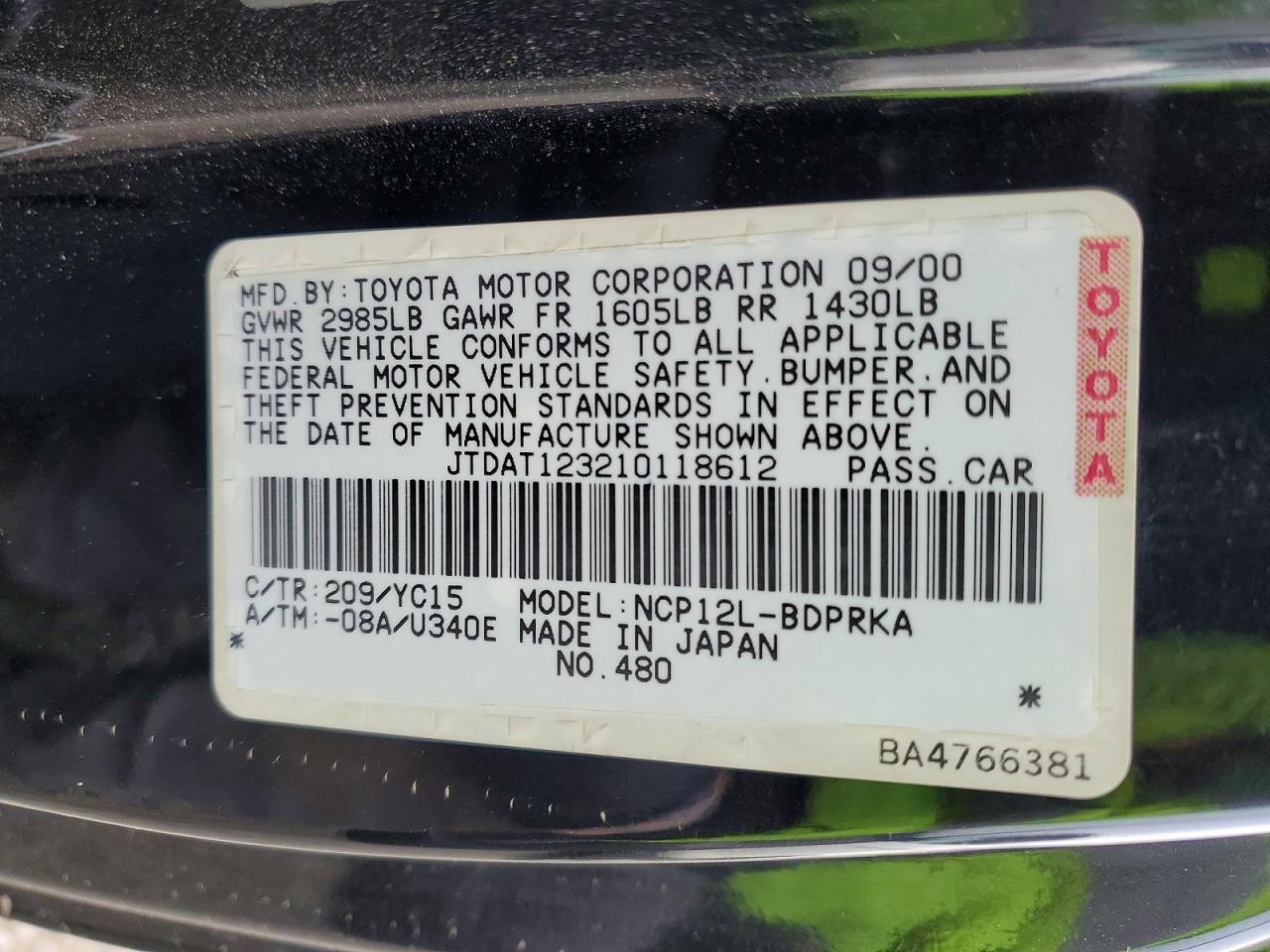 2001 Toyota Echo Base
