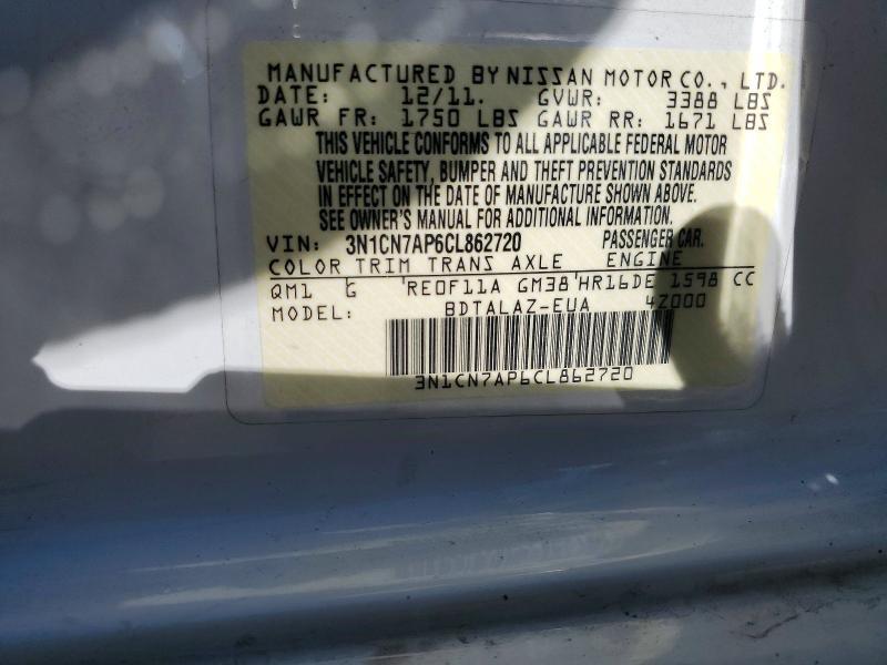 2012 Nissan Versa 1.6 s