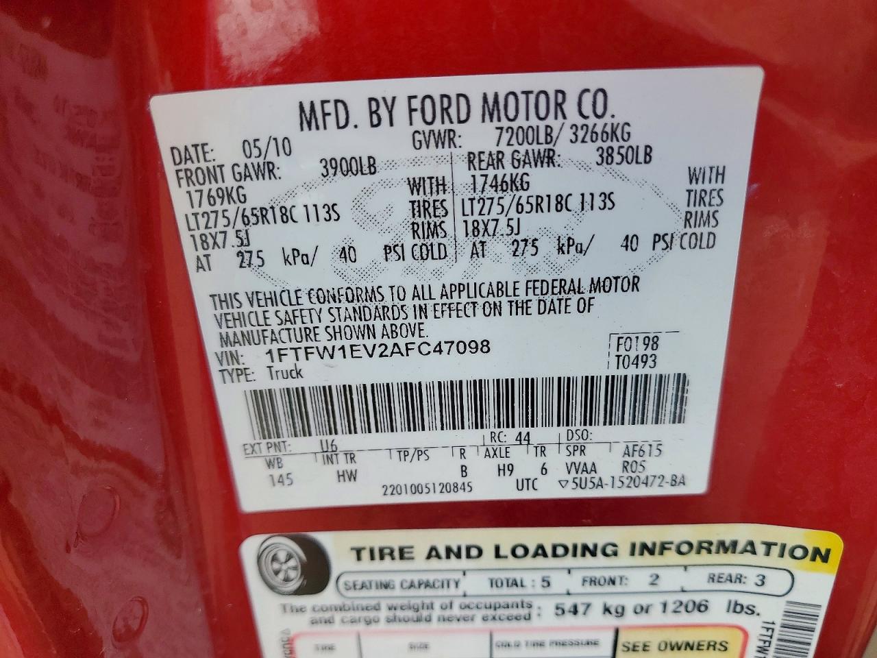 2010 Ford F150 Supercrew