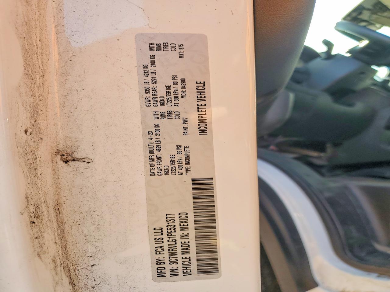 2023 Dodge RAM Promaster 3500 Delivery Truck