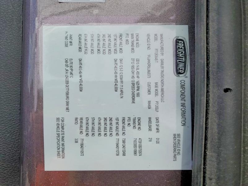 2020 Freigliner 2020 Freightliner Cascadia 126 Semi Truck