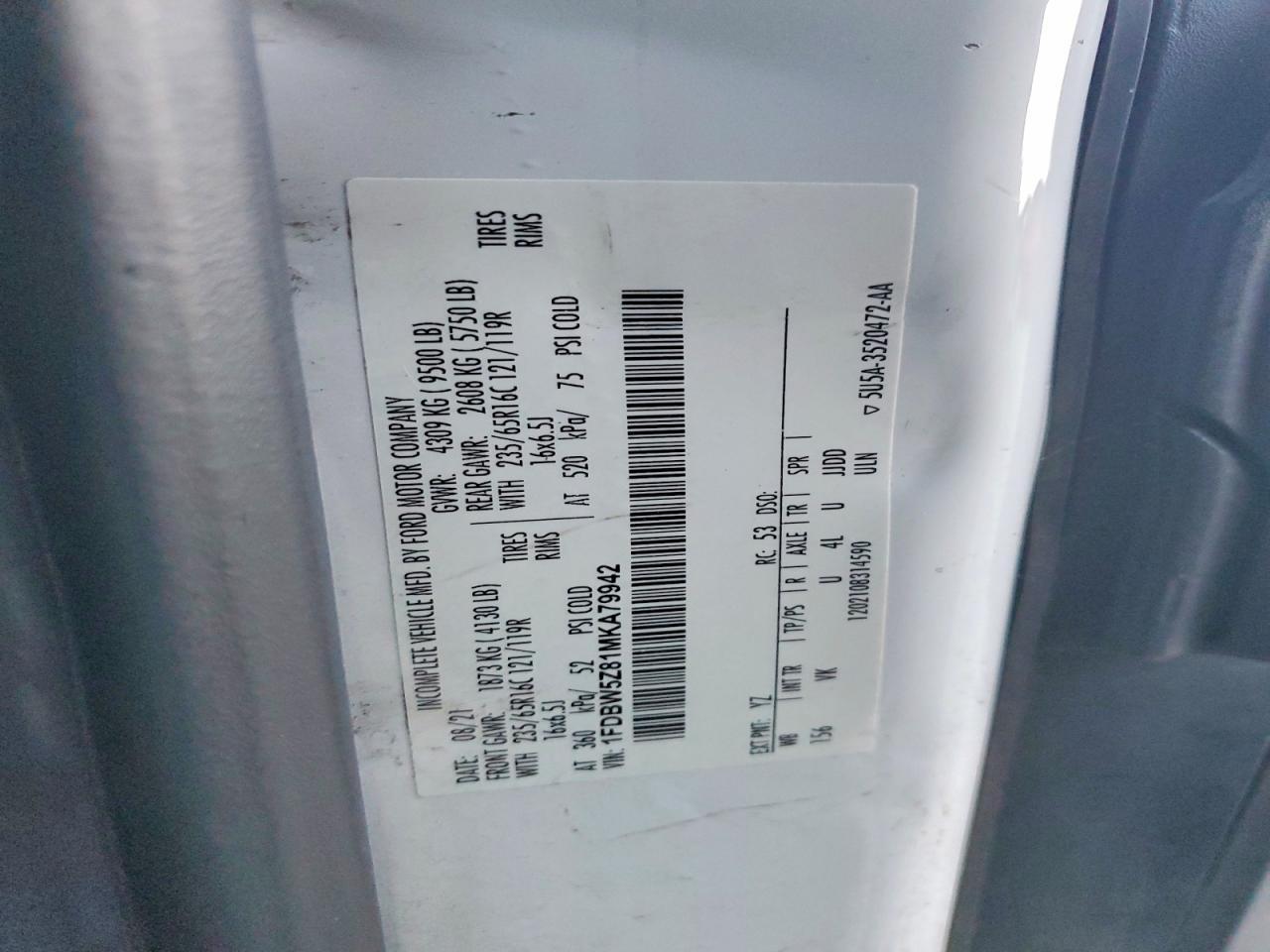 2021 Ford Transit Delivery Truck