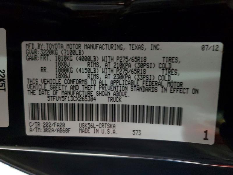 2012 Toyota Tundra Grade