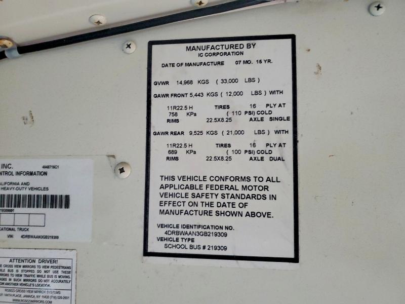 2016 Ic Corporation Re Series School-school bus