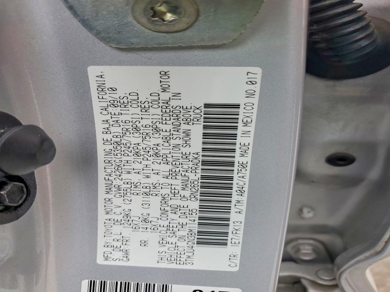 2011 Toyota Tacoma Prerunner V6