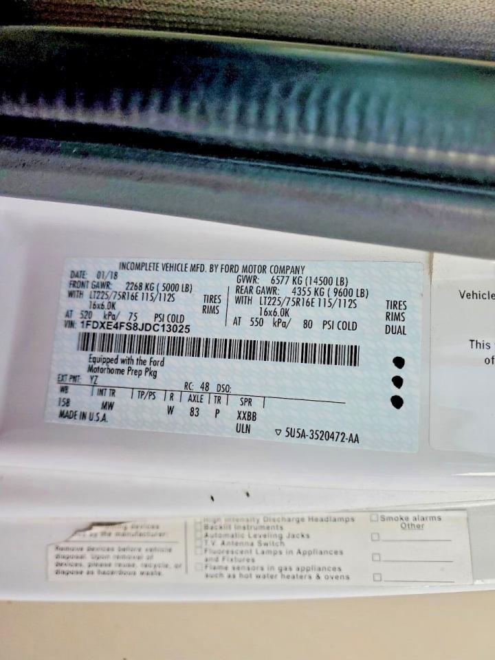 2018 Ford E450 Recreational Vehicle