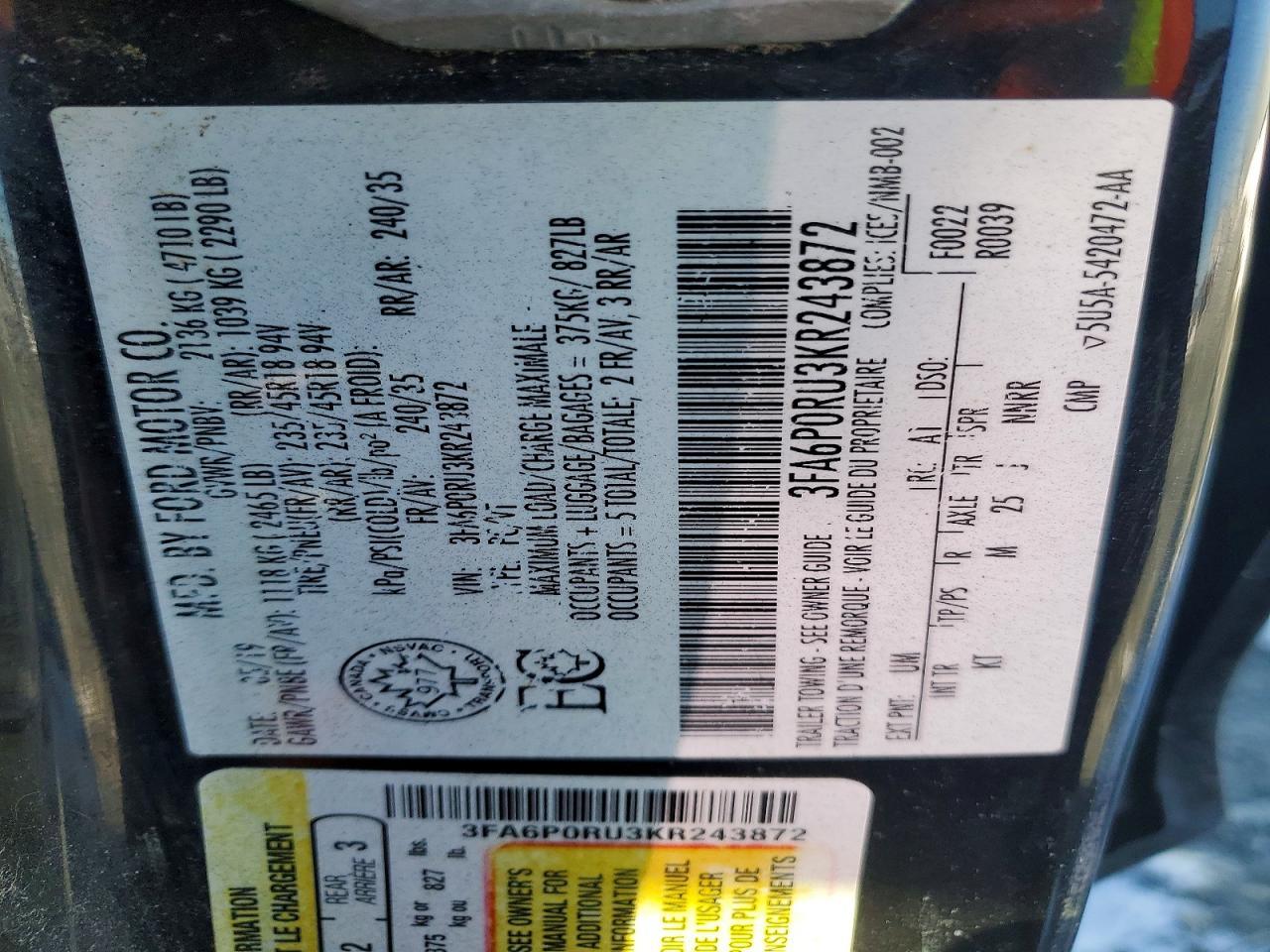 2019 Ford Fusion Titanium