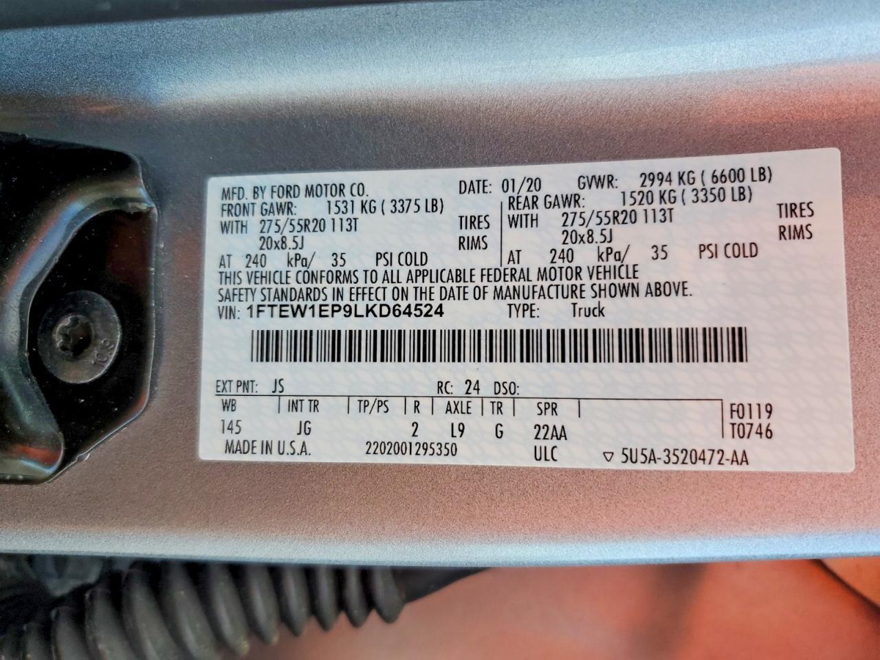 2020 Ford F150 Supercrew