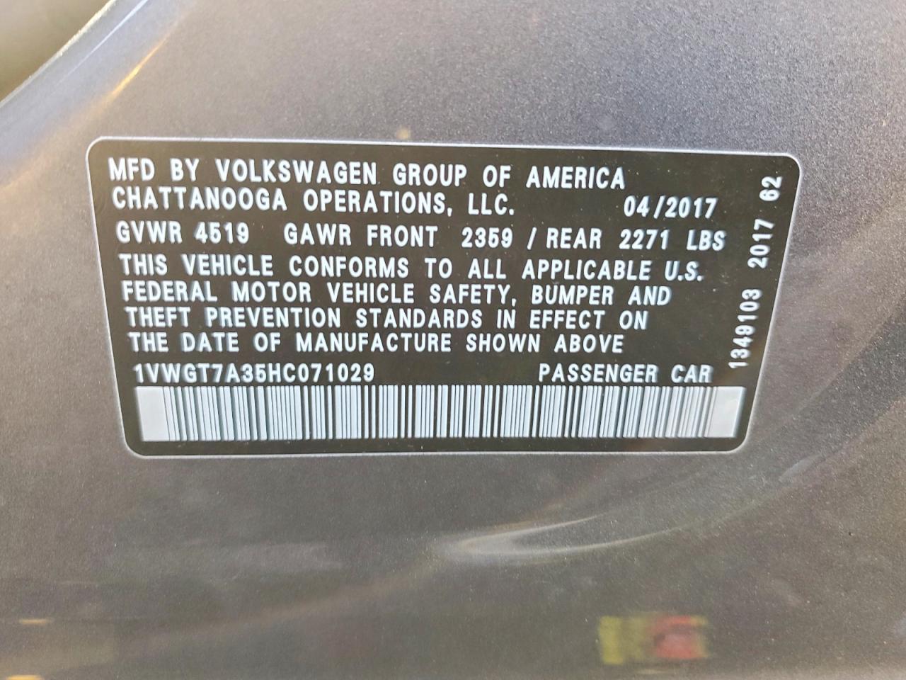 2017 Volkswagen Passat se